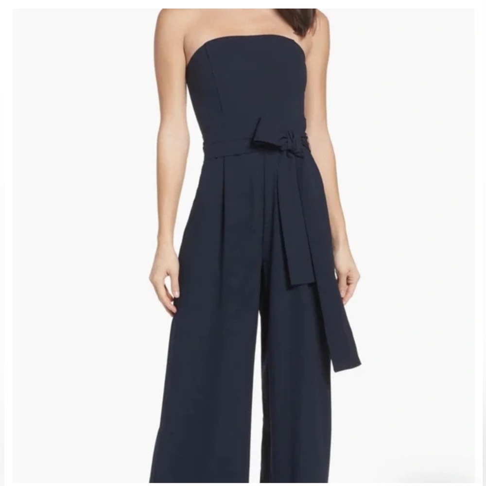 Chelsea28 Strapless Navy Jumpsuit